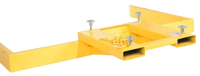 Vestil FLDM-2-72 fork mounted front load dumpster mover shown from an alternate angle