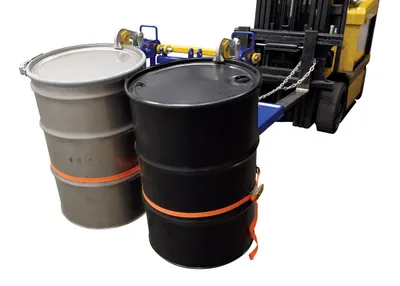 Vestil FMDL-2 automatic eagle beak drum lifter shown from an alternate angle