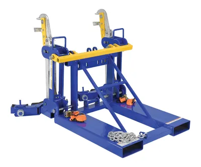 Vestil FMDL-2-LDS-R3 automatic eagle beak drum lifter shown from an alternate angle