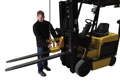 Vestil FORK-P fork lifter shown from an alternate angle