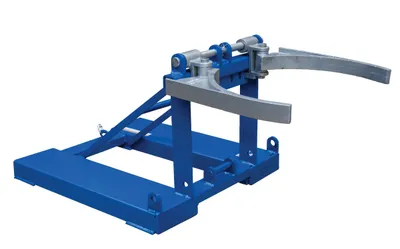 Vestil Steel Fork Mounted Poly Drum Handler 48-3/8 In. x 28-1/2 In. x 22-3/8 In. 1,100 Lb. Capacity Blue