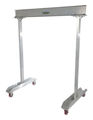 Vestil Aluminum Portable Work Area Gantry Crane 47-3/4"L x 96"W x 91-13/16"H 2,000 Lb. Capacity Silver