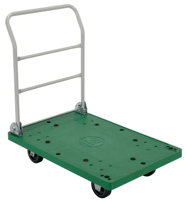 Vestil FPT-2537 plastic platform trucks with fold down handle