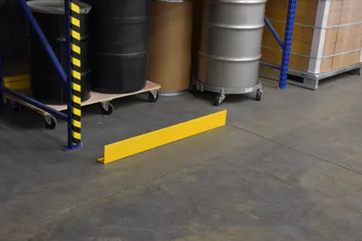 Vestil FSC-38-48-YL inline safety guard floor curb shown from an alternate angle
