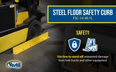 Vestil FSC-38-48-YL inline safety guard floor curb feature highlights