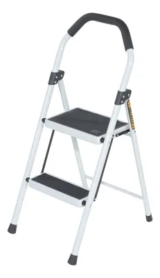 Vestil Steel Household Steel Fold Up Step Ladder 2 Step 225 Lb. Capacity White