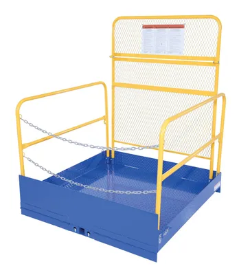 Vestil Steel Economical Portable Loading Platform with Handrails 54 In. x 54 In. 2000 Lb. Capacity Blue