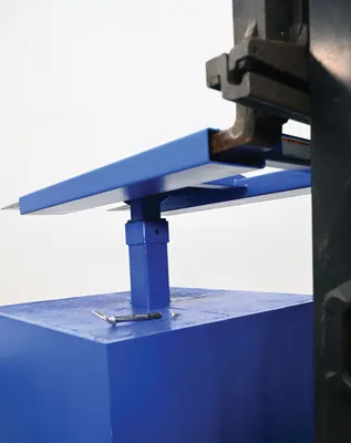 Vestil FWBC-4242-4-BC fork mounted trash bin compactor shown from an alternate angle