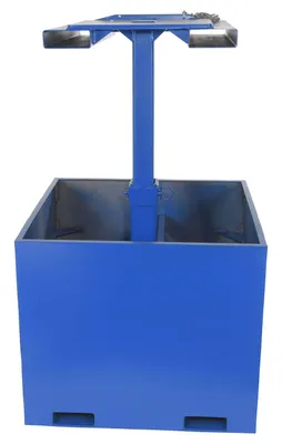 Vestil FWBC-4242-4 fork mounted trash bin compactor shown from an alternate angle