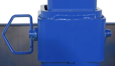Vestil FWBC-4242-4 fork mounted trash bin compactor shown from an alternate angle