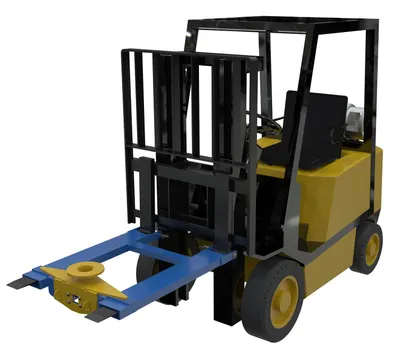 Vestil FWTS-3-4000 fork truck bases with optional tow balls & pintle hook shown from an alternate angle