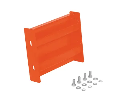 Vestil Steel 2 Ribbed Bolt On Style Guard Rail 6 In. Length Orange