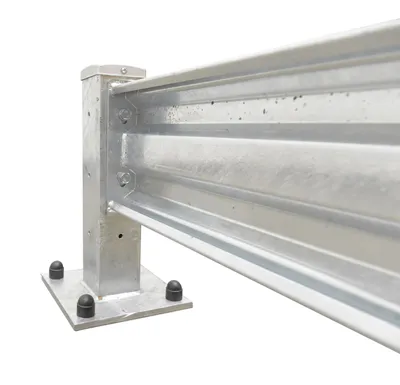 Vestil GR-F2R-BO-3-HDG structural guard rails (drop-in and bolt-on style) shown from an alternate angle