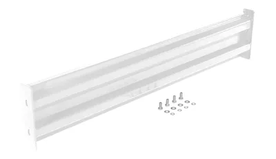 Vestil Steel 2 Ribbed Bolt On Style Guard Rail 54 In. Length White