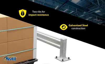 Vestil GR-F2R-BO-6-HDG structural guard rails (drop-in and bolt-on style) feature highlights