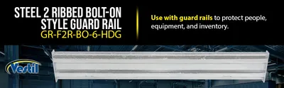 Vestil GR-F2R-BO-6-HDG structural guard rails (drop-in and bolt-on style) feature highlights