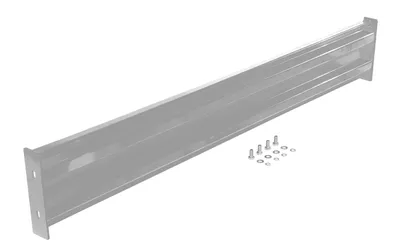 Vestil Steel 2 Ribbed Bolt On Style Guard Rail 66 In. Length Silver