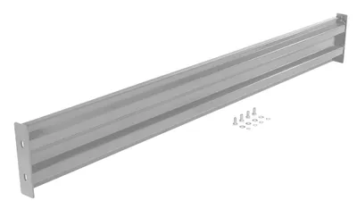 Vestil Steel 2 Ribbed Bolt On Style Guard Rail 78 In. Length Silver