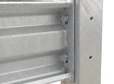 Vestil GR-F2R-BO-8-HDG structural guard rails (drop-in and bolt-on style) shown from an alternate angle