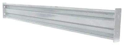 Vestil Galvanized Steel 2 Ribbed Bolt On Style Guard Rail 90 In. Length Gray