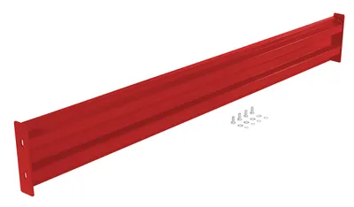 Vestil Steel 2 Ribbed Bolt On Style Guard Rail 90 In. Length Red
