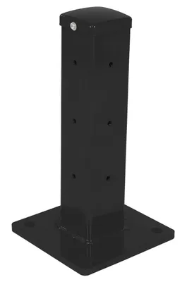 Vestil Steel Rigid Tube Post Bolt On Style 18 In. For 2 Ribbed Guard Rails Black