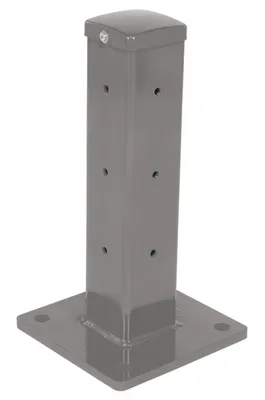 Vestil Steel Rigid Tube Post Bolt On Style 18 In. For 2 Ribbed Guard Rails Gray Semi Gloss