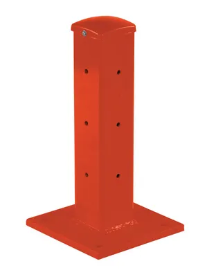Vestil Steel Rigid Tube Post Bolt On Style 18 In. For 2 Ribbed Guard Rails Orange
