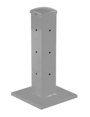 Vestil Steel Rigid Tube Post Bolt On Style 18 In. For 2 Ribbed Guard Rails Silver Lining