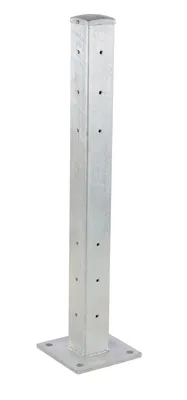 Vestil Galvanized Steel Rigid Tube Post Bolt On Style 42 In. For 2 Ribbed Guard Rails Gray