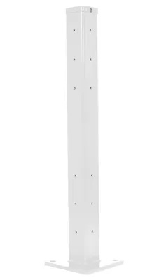 Vestil Steel Rigid Tube Post Bolt On Style 42 In. For 2 Ribbed Guard Rails White
