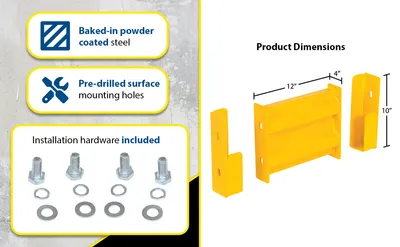 Vestil GR-F2R-DI-1-YL structural guard rails (drop-in and bolt-on style) feature highlights