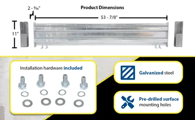 Vestil GR-F2R-DI-5-HDG structural guard rails (drop-in and bolt-on style) feature highlights