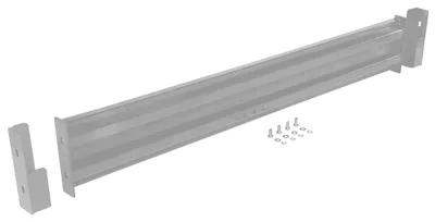 Vestil Steel 2 Ribbed Drop In Style Guard Rail 66 In. Length Silver