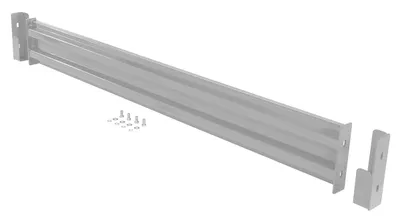 Vestil Steel 2 Ribbed Drop In Style Guard Rail 78 In. Length Silver