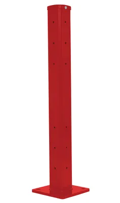 Vestil Steel Rigid Tube Post Drop In Style 42 In. For 2 Ribbed Drop In Style Guard Rails Red
