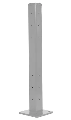 Vestil Steel Rigid Tube Post Drop In Style 42 In. For 2 Ribbed Drop In Style Guard Rails Silver Lining