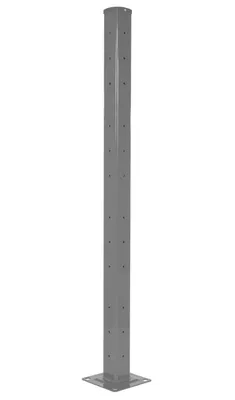 Vestil Steel Rigid Tube Post Drop In Style 72 In. For 2 Ribbed Drop In Style Guard Rails Gray Semi Gloss