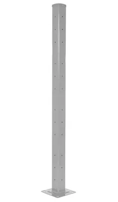 Vestil Steel Rigid Tube Post Drop In Style 72 In. For 2 Ribbed Drop In Style Guard Rails Silver Lining