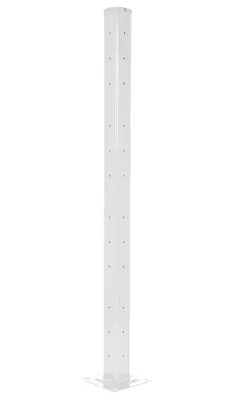 Vestil Steel Rigid Tube Post Drop In Style 72 In. For 2 Ribbed Drop In Style Guard Rails White