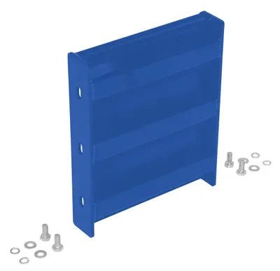 Vestil Steel 3 Ribbed Bolt On Style Guard Rail 12 In. Length Blue