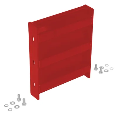 Vestil Steel 3 Ribbed Bolt On Style Guard Rail 12 In. Length Red