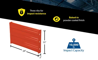 Vestil GR-F3R-BO-2-OR structural guard rails (drop-in and bolt-on style) feature highlights