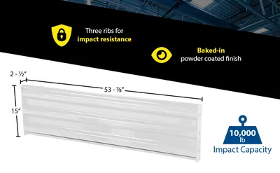Vestil GR-F3R-BO-5-WT structural guard rails (drop-in and bolt-on style) feature highlights