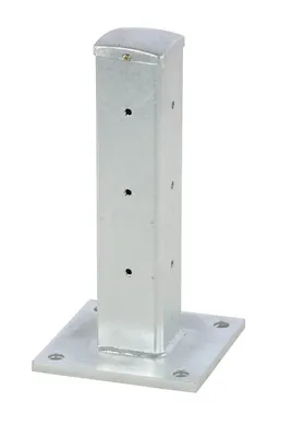 Vestil Galvanized Steel Rigid Tube Post Bolt On Style 18 In. For 3 Ribbed Bolt On Style Guard Rails Gray