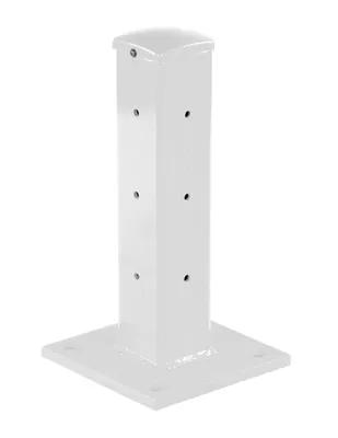 Vestil Steel Rigid Tube Post Bolt On Style 18 In. For 3 Ribbed Bolt On Style Guard Rails White