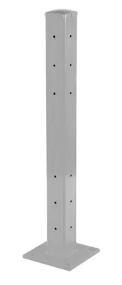 Vestil Steel Rigid Tube Post Bolt On Style 3-1/24 In. For 3 Ribbed Bolt On Style Guard Rails Silver Lining