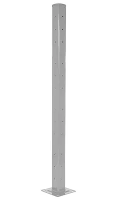 Vestil Steel Rigid Tube Post Bolt On Style 72 In. For 3 Ribbed Bolt On Style Guard Rails Silver Lining