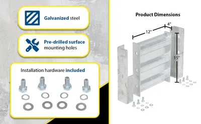 Vestil GR-F3R-DI-1-HDG structural guard rails (drop-in and bolt-on style) feature highlights