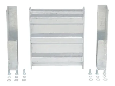 Vestil Galvanized Steel 3 Ribbed Drop In Style Guard Rail 12 In. Length Gray